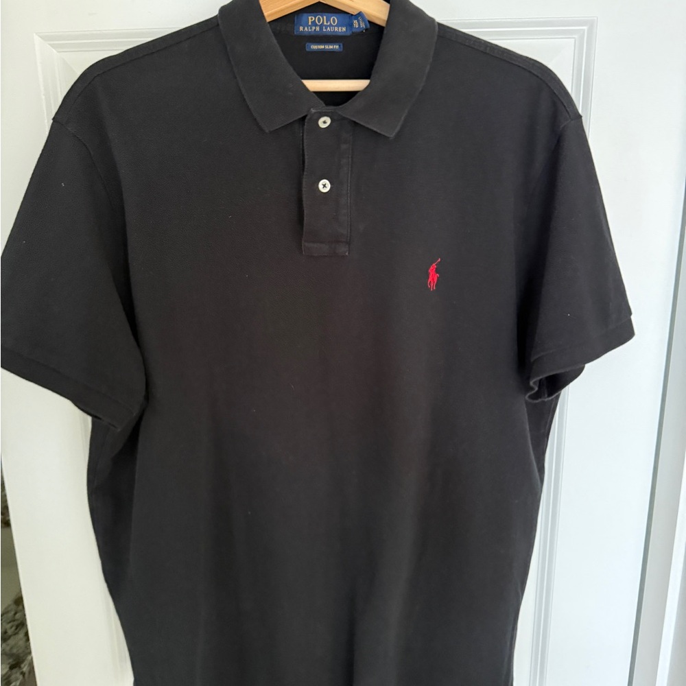 Polo by Ralph Lauren Men's Black Polo Shirt Custom Fit XL